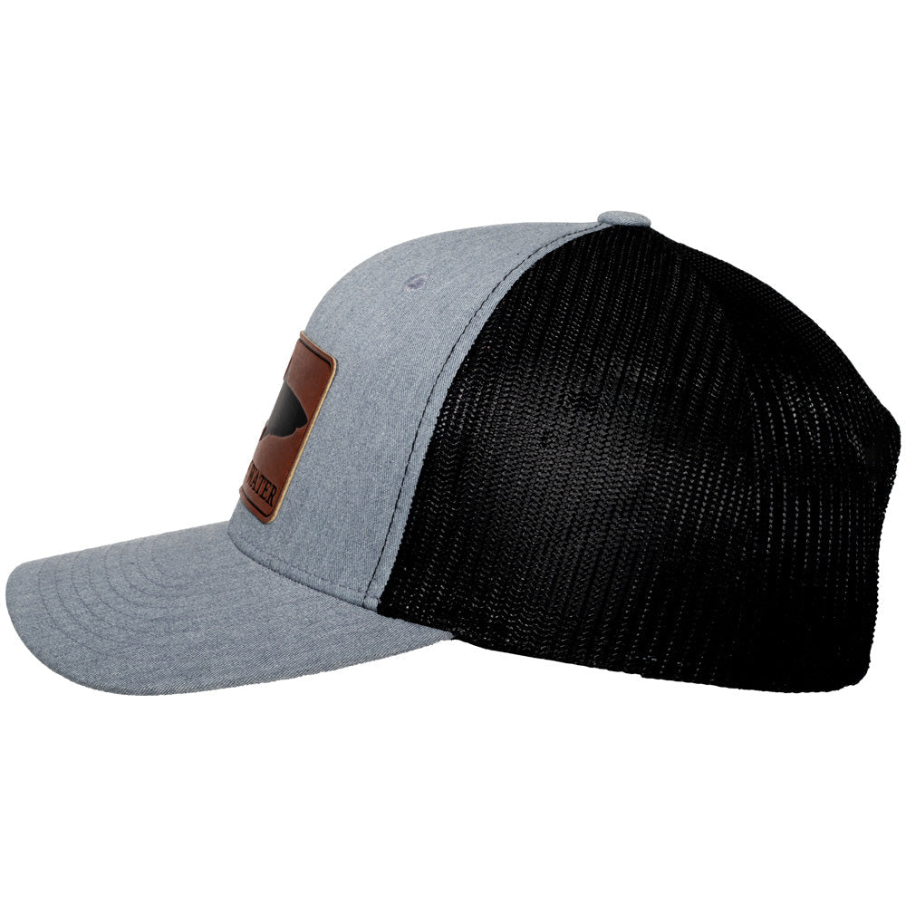 Shark Silhouette Hammerhead Shark Leather Patch Hat