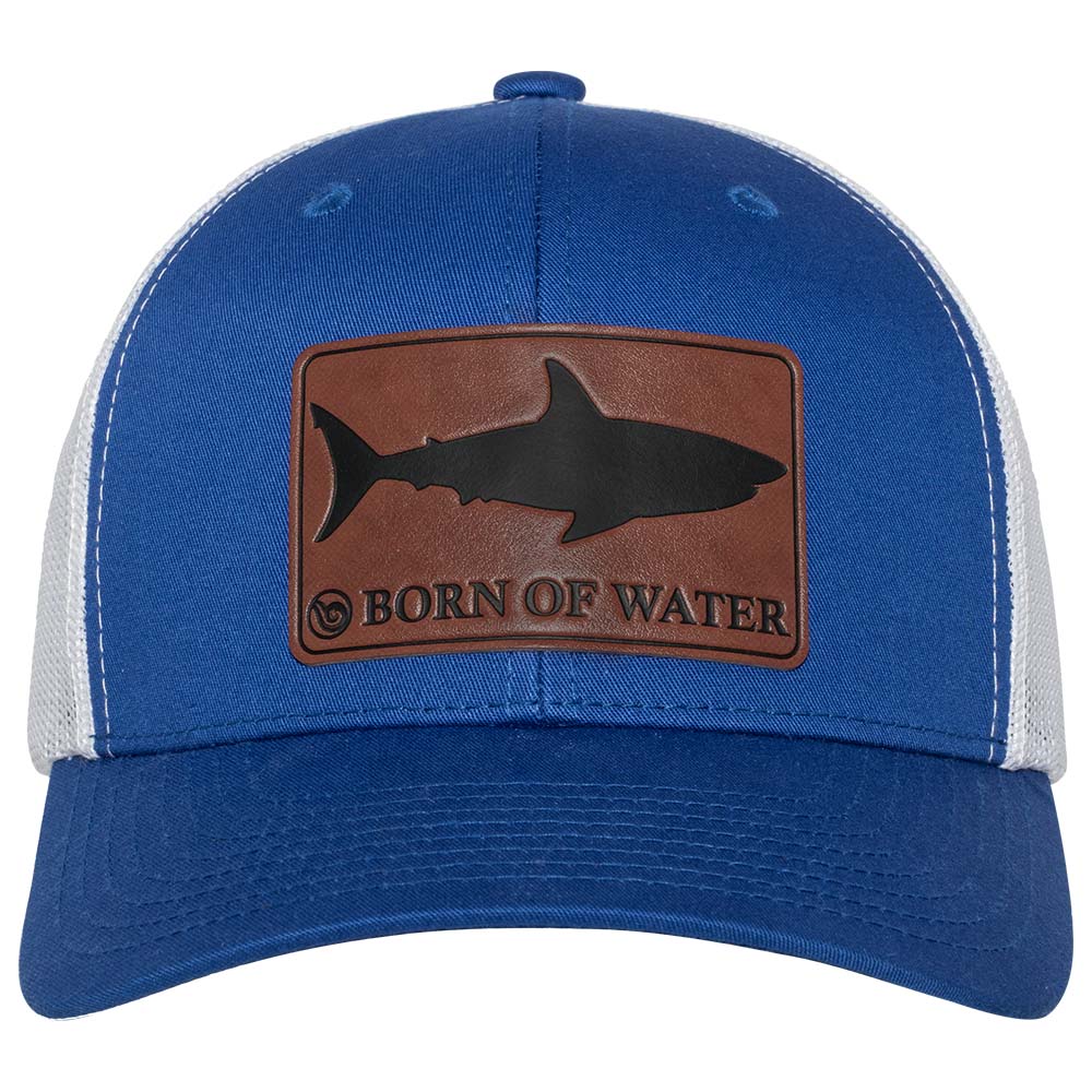 Shark Silhouette Hammerhead Shark Leather Patch Hat