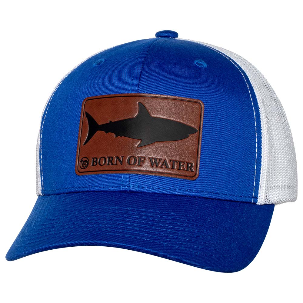 Shark Silhouette Hammerhead Shark Leather Patch Hat