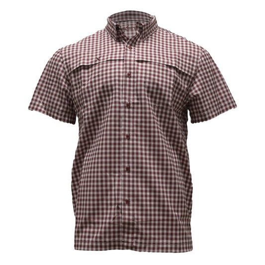 Short Sleeve Patterned Lifestyle Button Down w/ REPEL-X