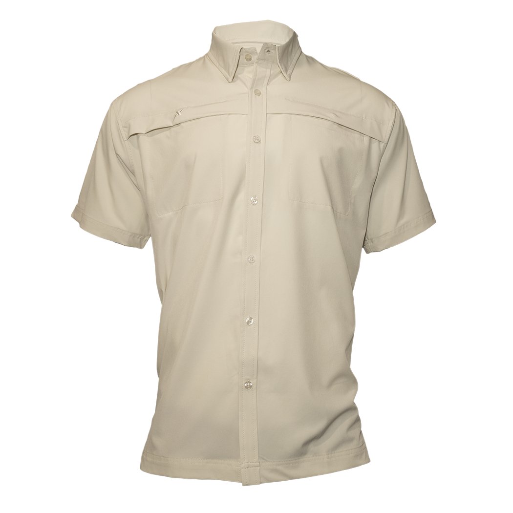 Short Sleeve Solid Lifestyle Button Down w/ REPEL-X