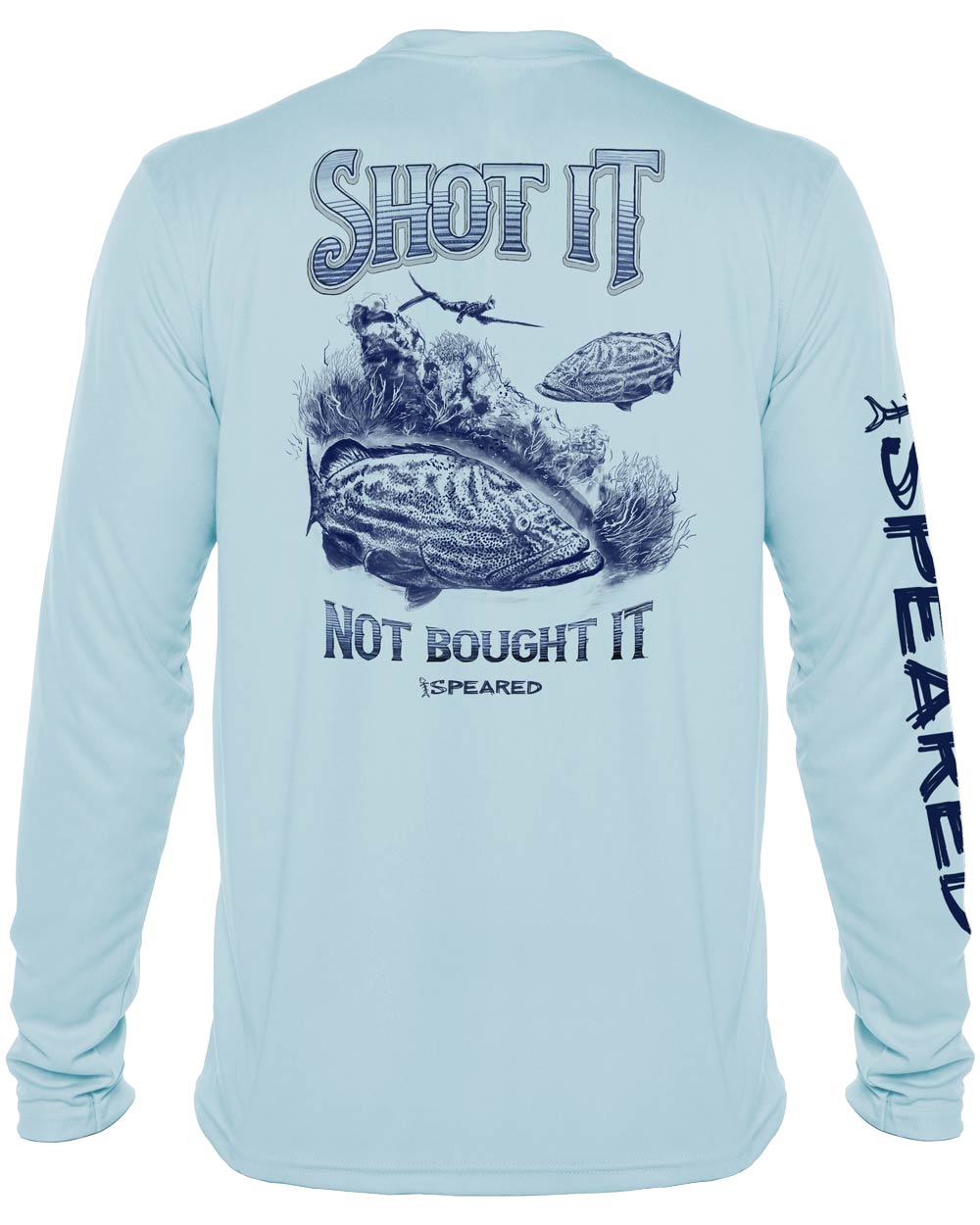 Shot It Not Bought It Gag Grouper: Long Sleeve UV UPF 50+ Protection T-Shirt