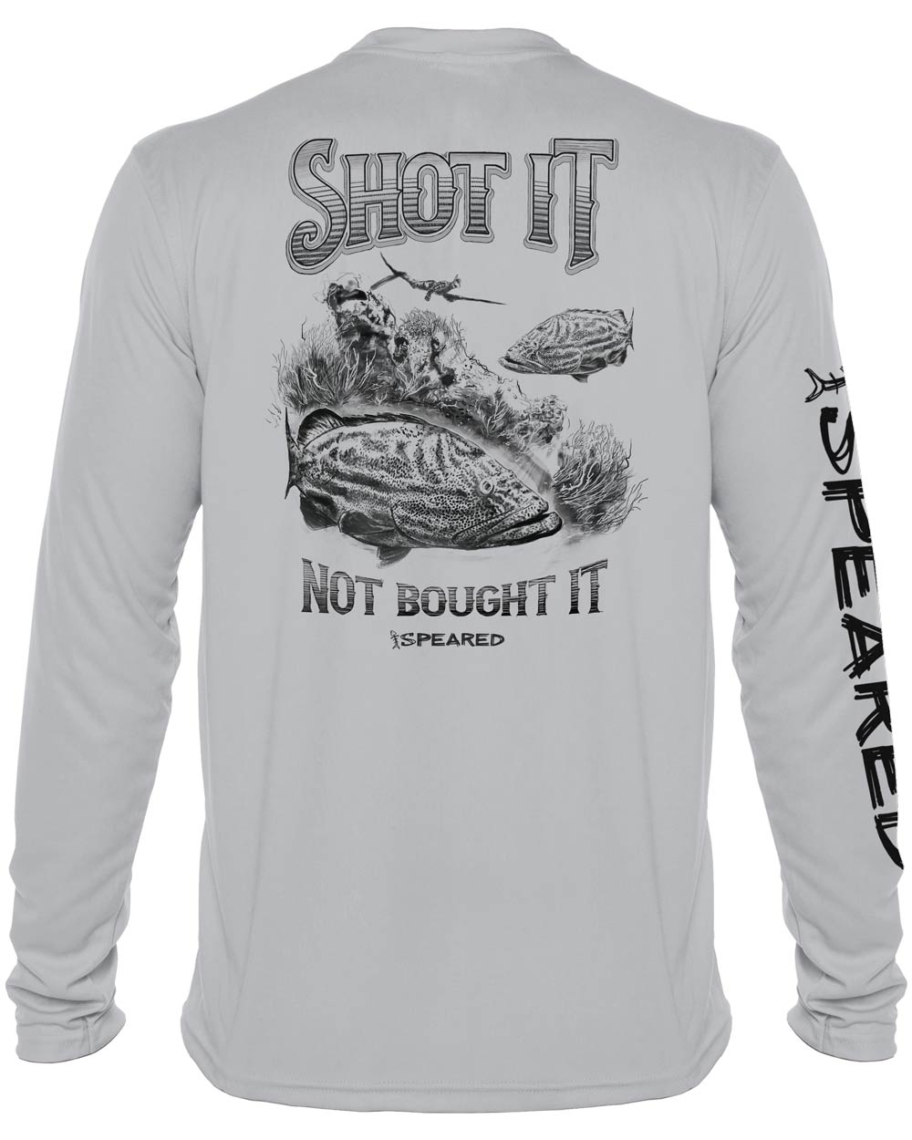 Shot It Not Bought It Gag Grouper: Long Sleeve UV UPF 50+ Protection T-Shirt