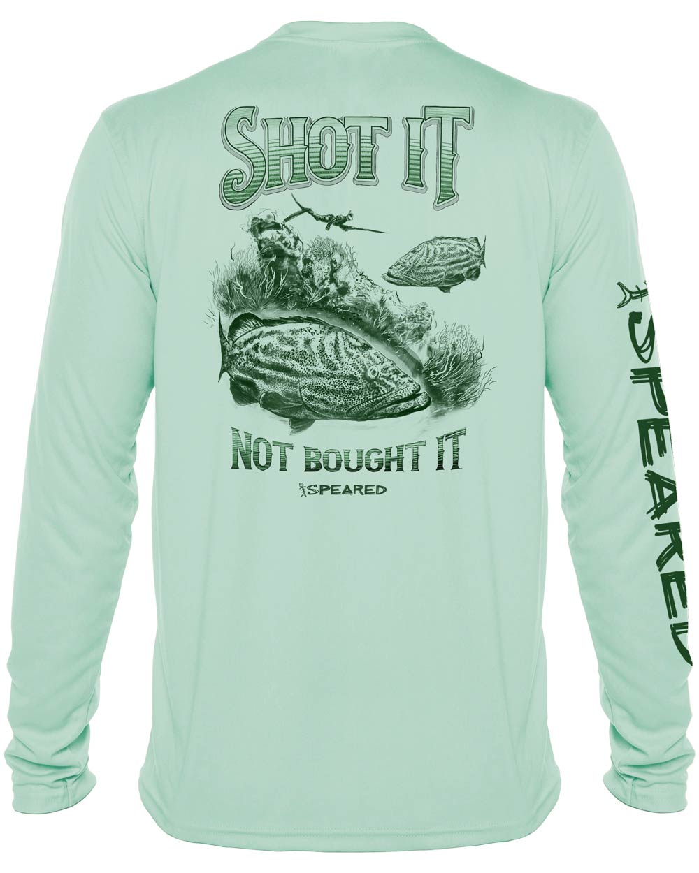 Shot It Not Bought It Gag Grouper: Long Sleeve UV UPF 50+ Protection T-Shirt