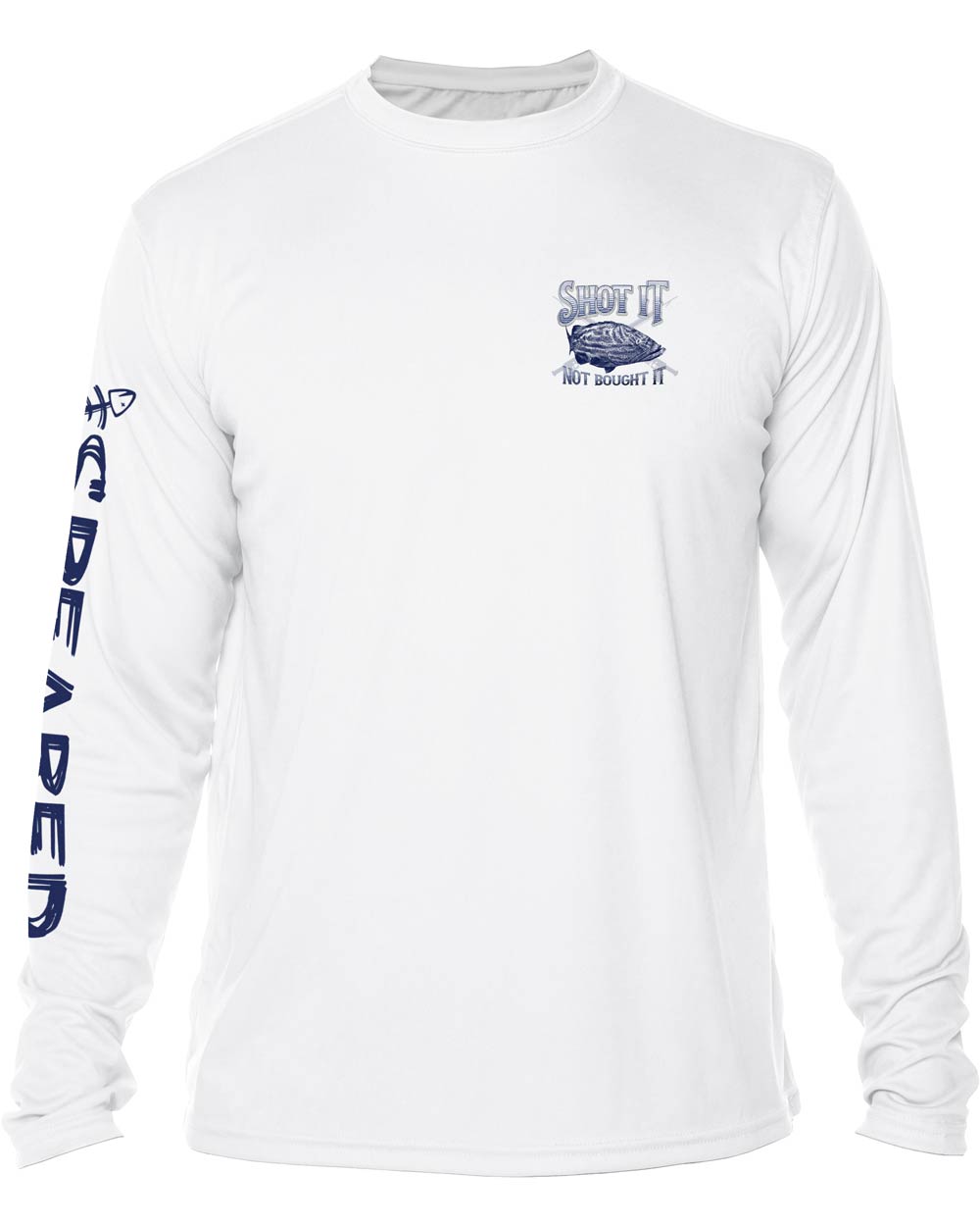 Shot It Not Bought It Gag Grouper: Long Sleeve UV UPF 50+ Protection T-Shirt