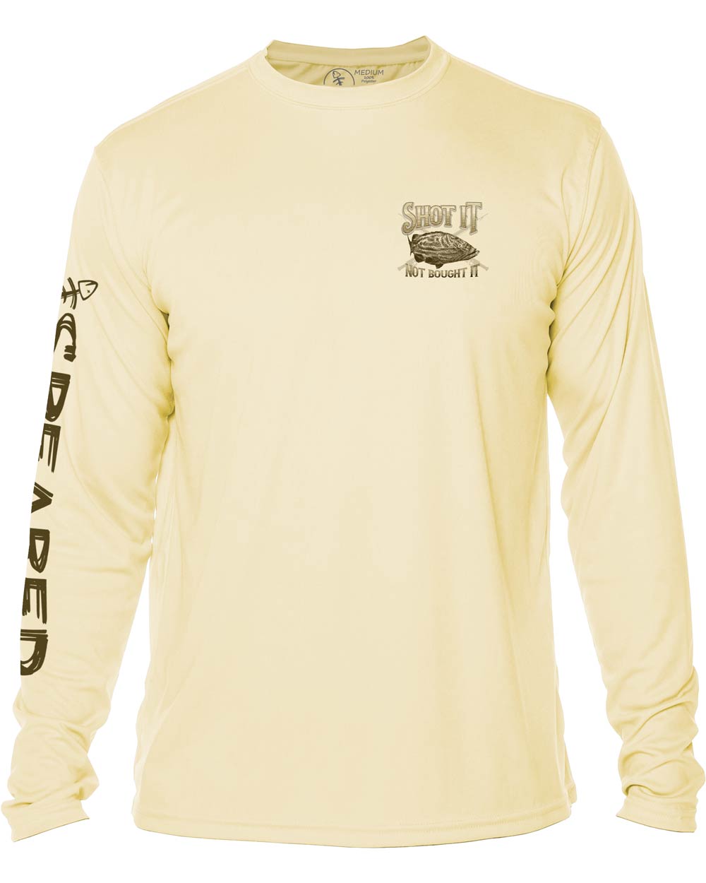 Shot It Not Bought It Gag Grouper: Long Sleeve UV UPF 50+ Protection T-Shirt