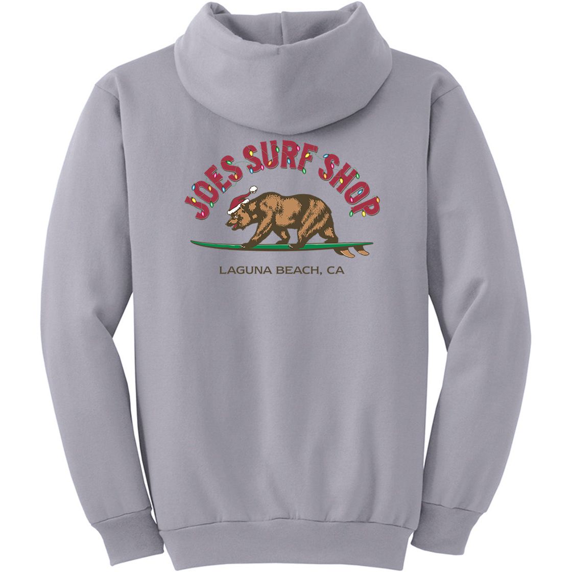 Joe's Surf Shop Christmas Surfing Bear Pullover Surf Hoodie