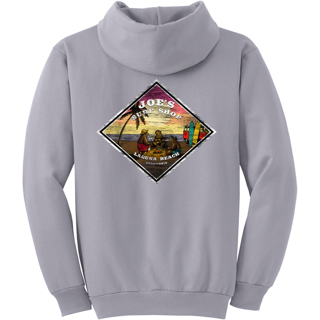 Joe's Surf Shop Three Bears on the Beach Pullover Surf Hoodie