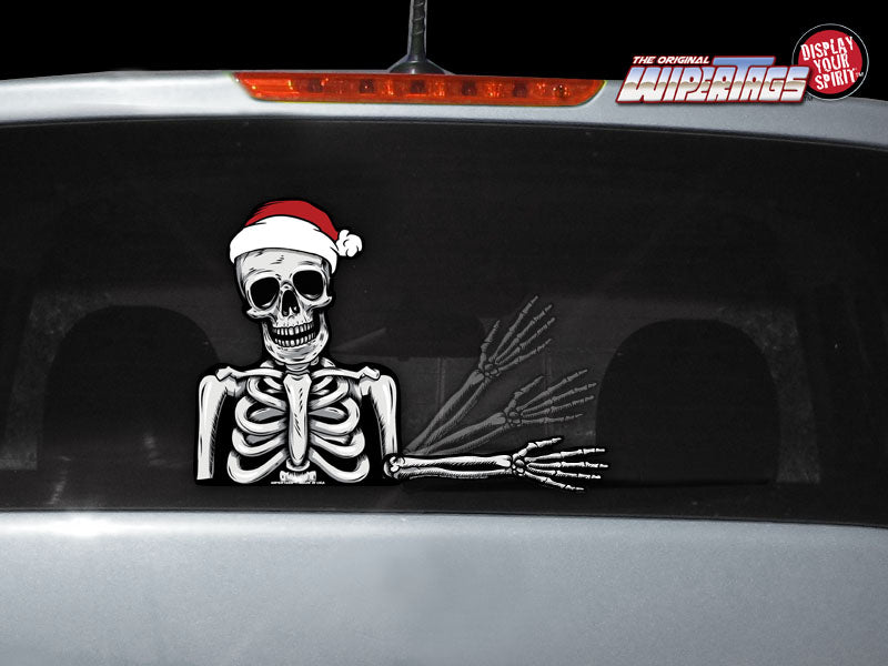 Santa Skully * HOLIDAY * Waving Skeleton