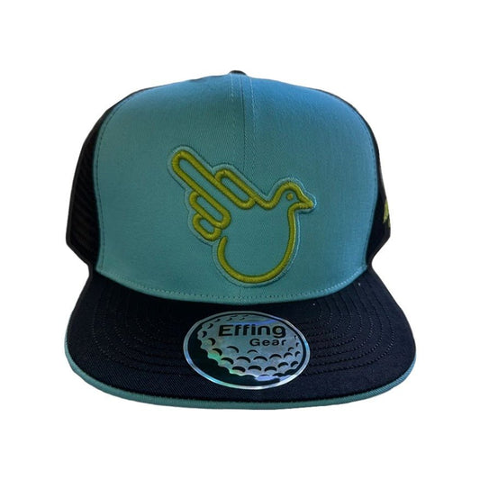 Sky Blue Flat Bill SnapBack Trucker Hat