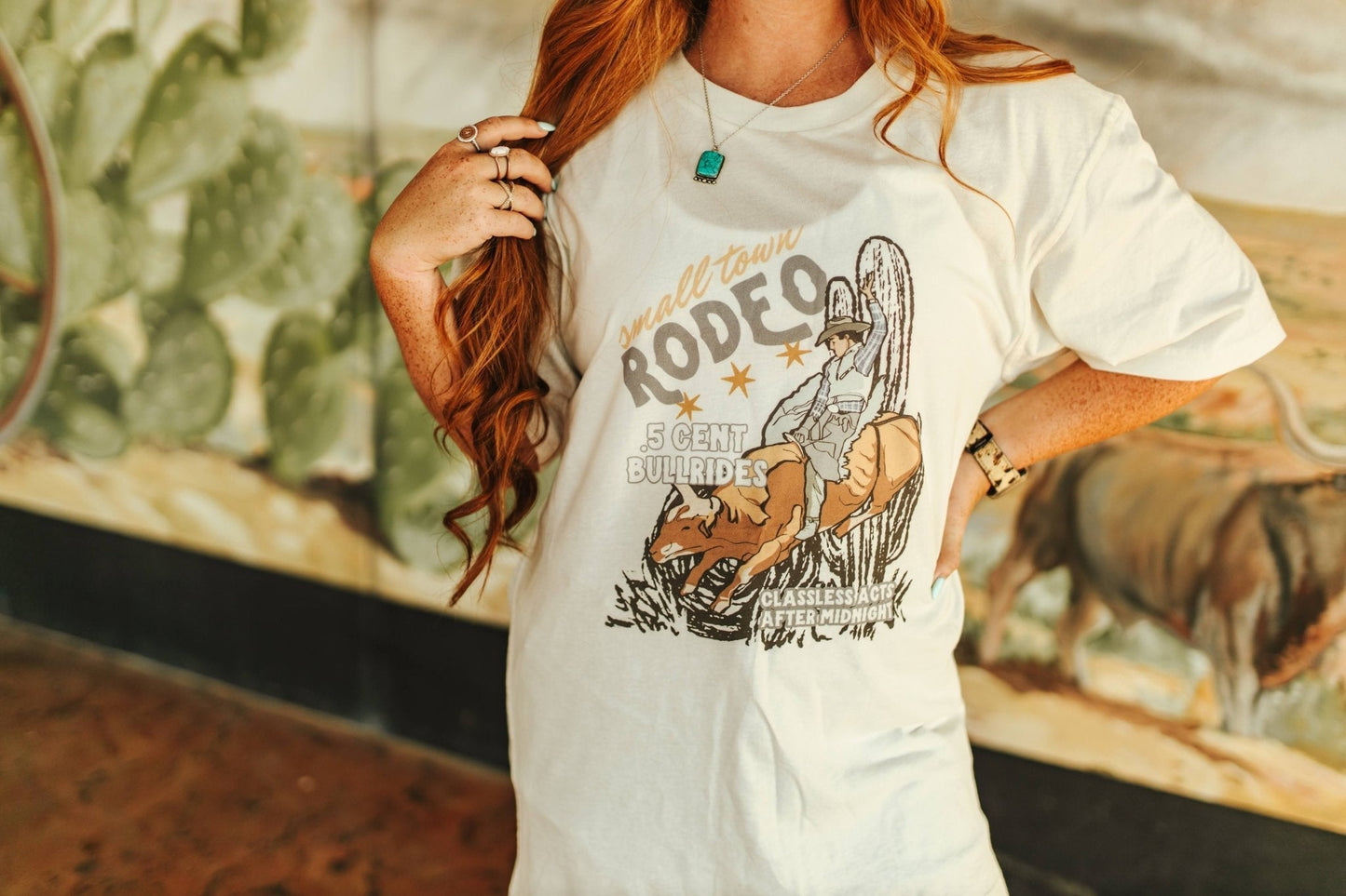 Small Town Rodeo Oversized Graphic T-shirt Dress