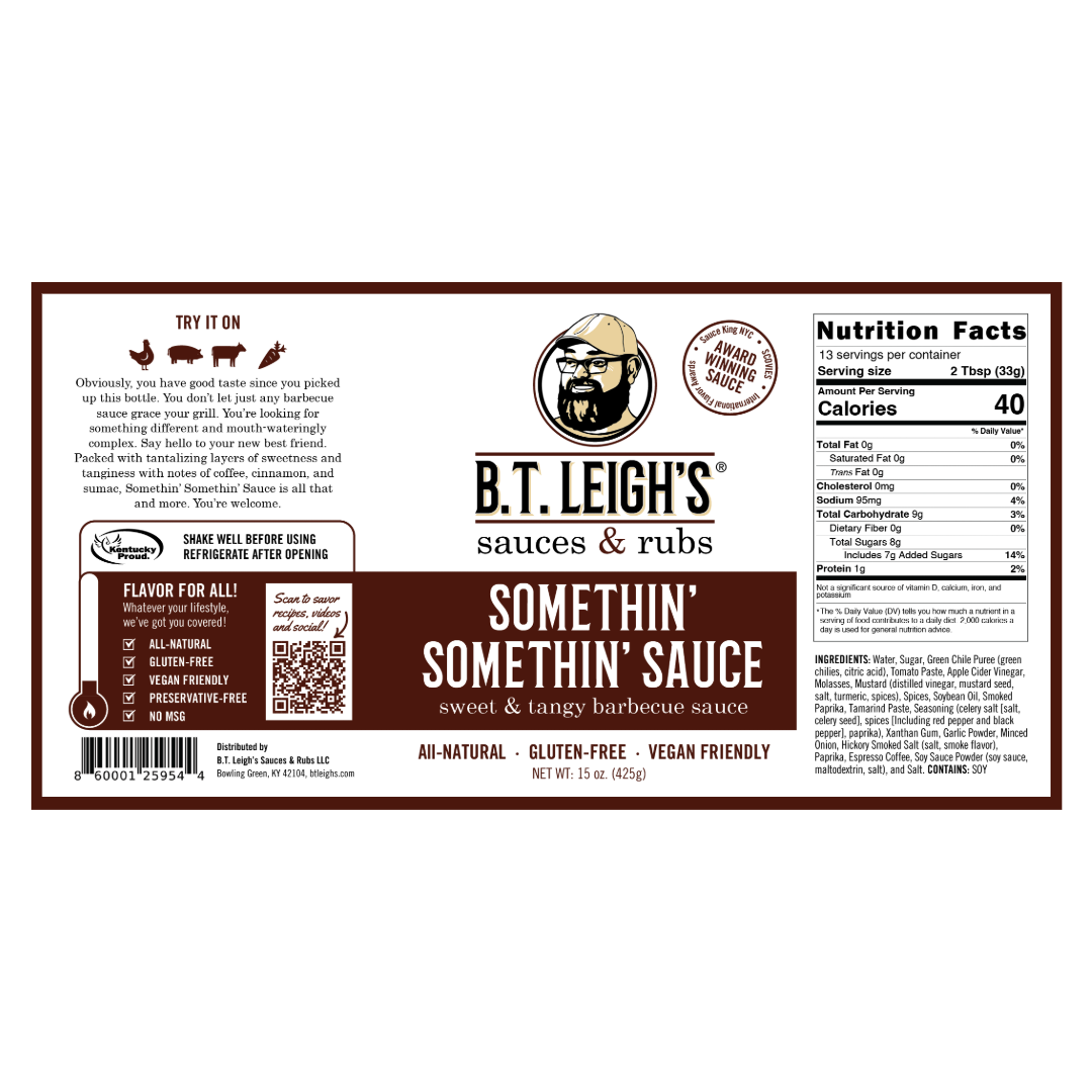 Somethin' Somethin' Sauce - Sweet & Tangy Barbecue Sauce - 15 oz Bottle