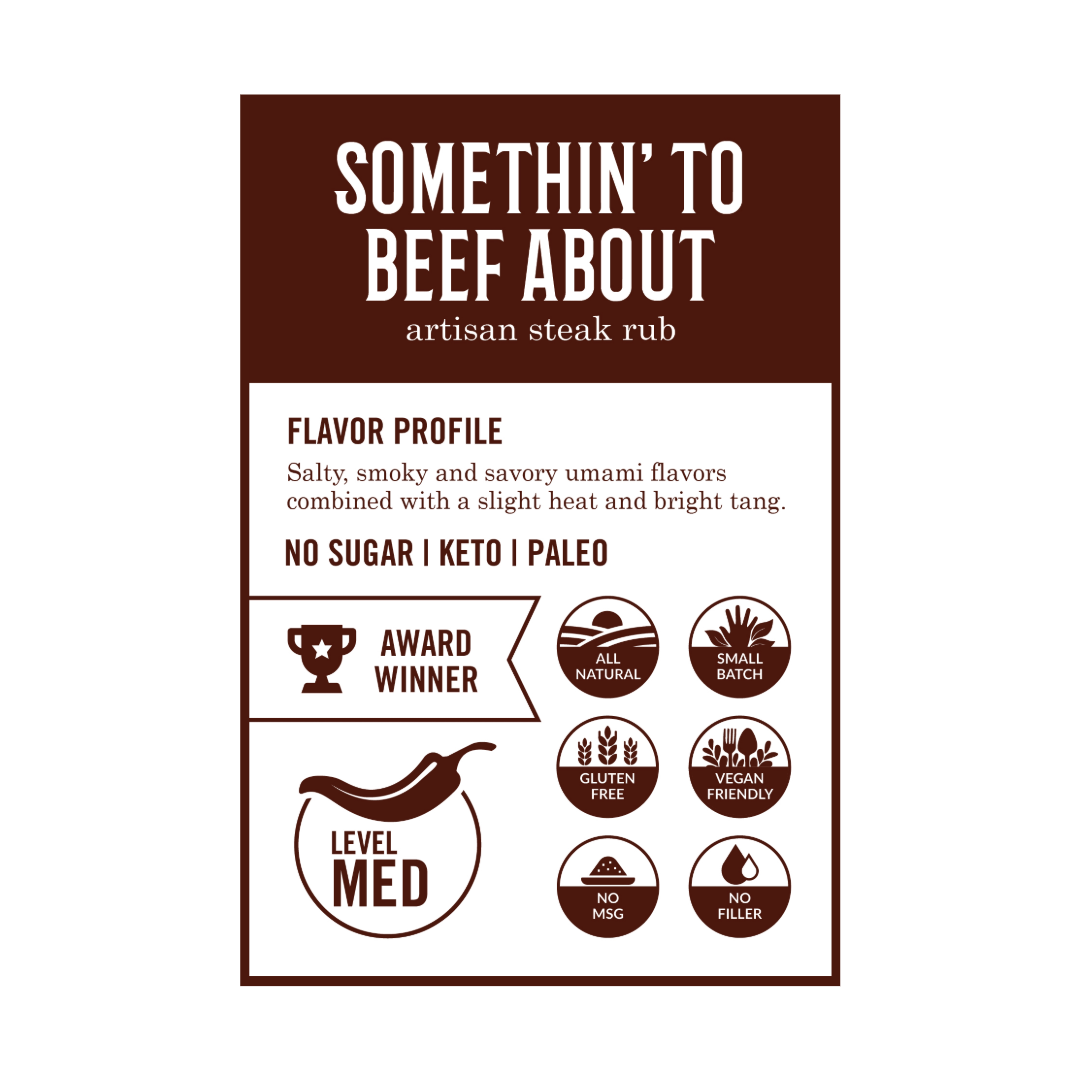 Somethin' To Beef About - Savory Umami Steak Blend - 4.7 oz Bottle