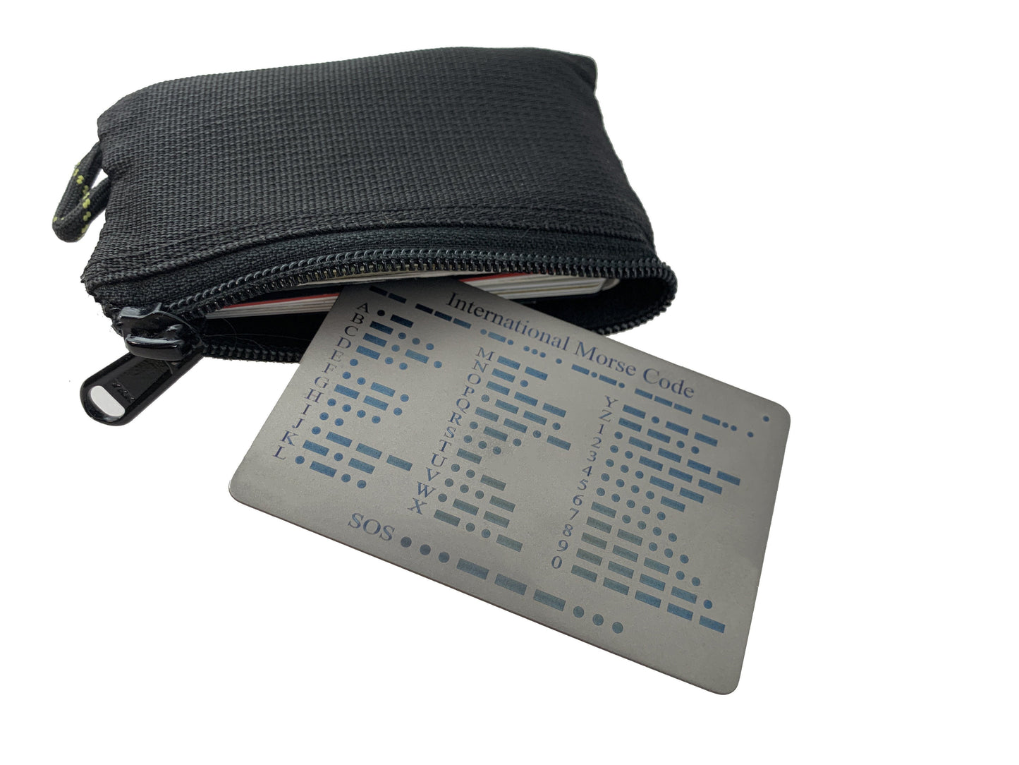 Titanium COMM Card - International Morse Code / SOS / Notes / Measurement