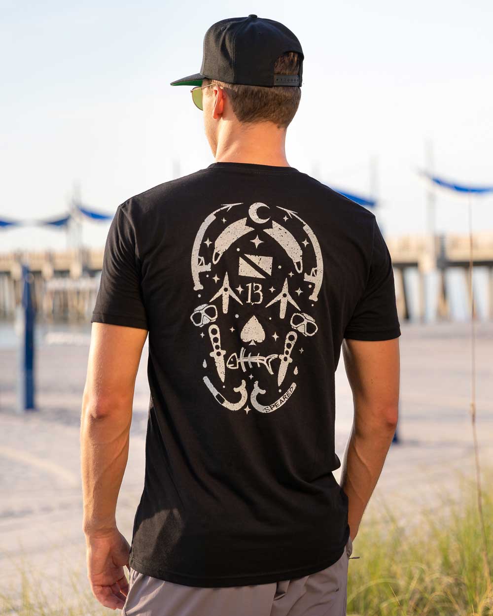 Gear Head Lucky Skull Spearfishing T-Shirt: Mens