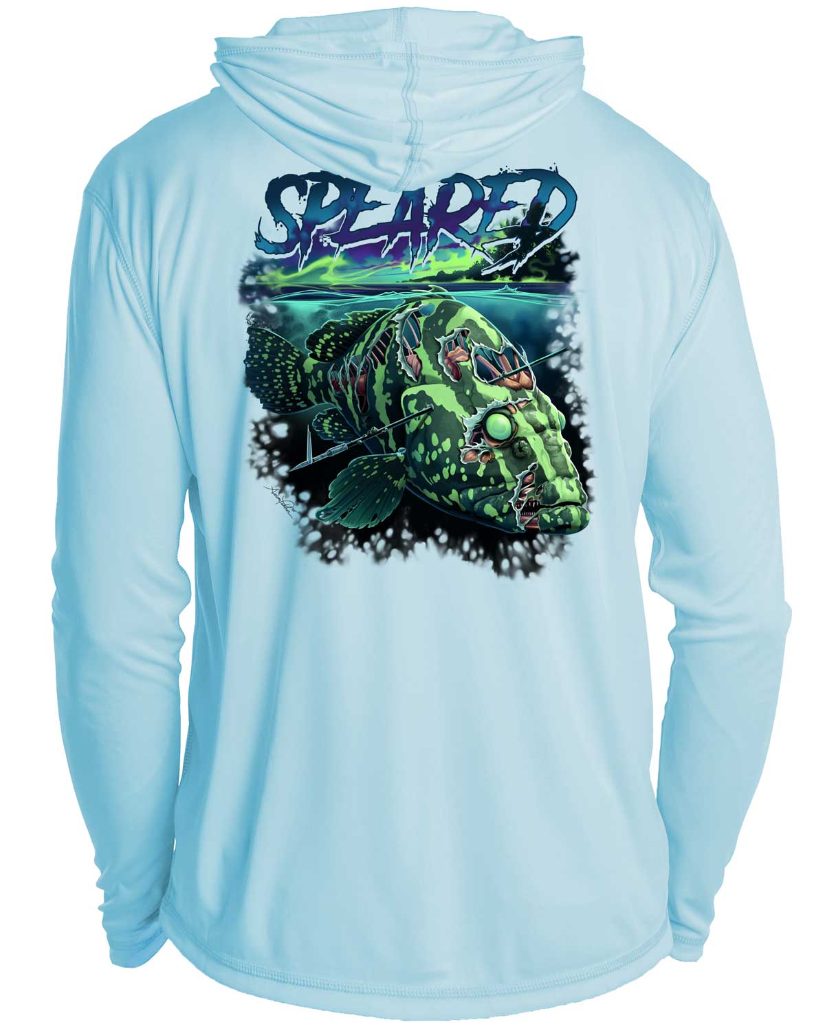 Zombie Grouper UV: Men's Spearfishing UV/UPF 50+ Hoodie