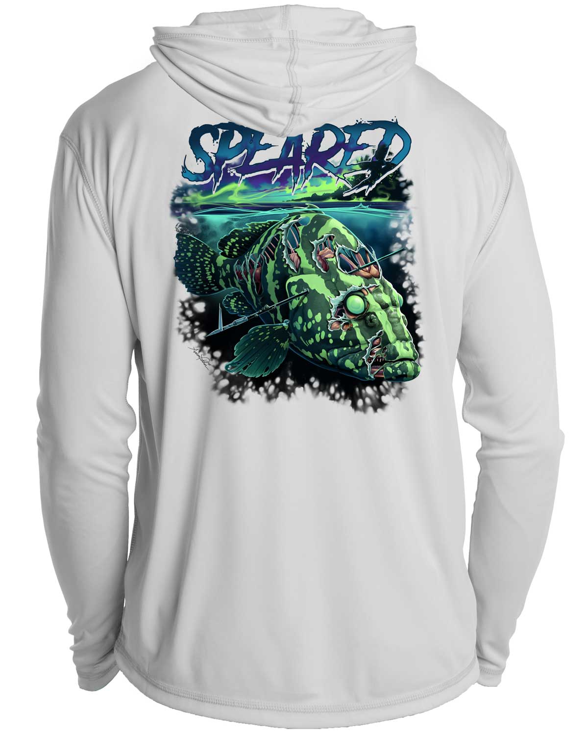 Zombie Grouper UV: Men's Spearfishing UV/UPF 50+ Hoodie