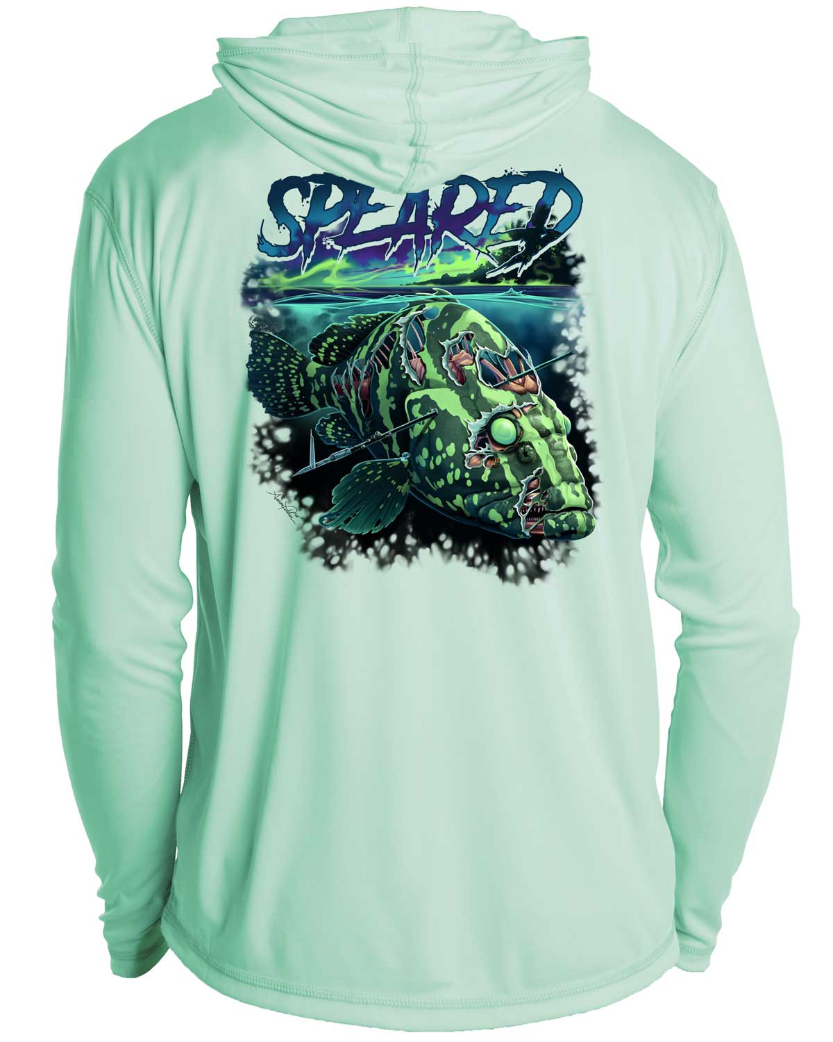 Zombie Grouper UV: Men's Spearfishing UV/UPF 50+ Hoodie