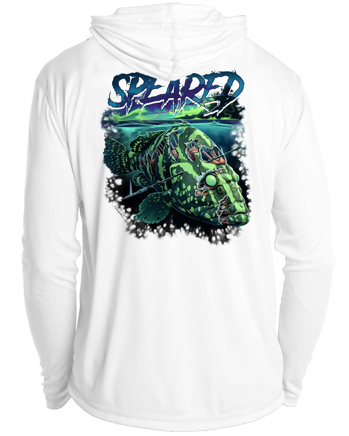 Zombie Grouper UV: Men's Spearfishing UV/UPF 50+ Hoodie