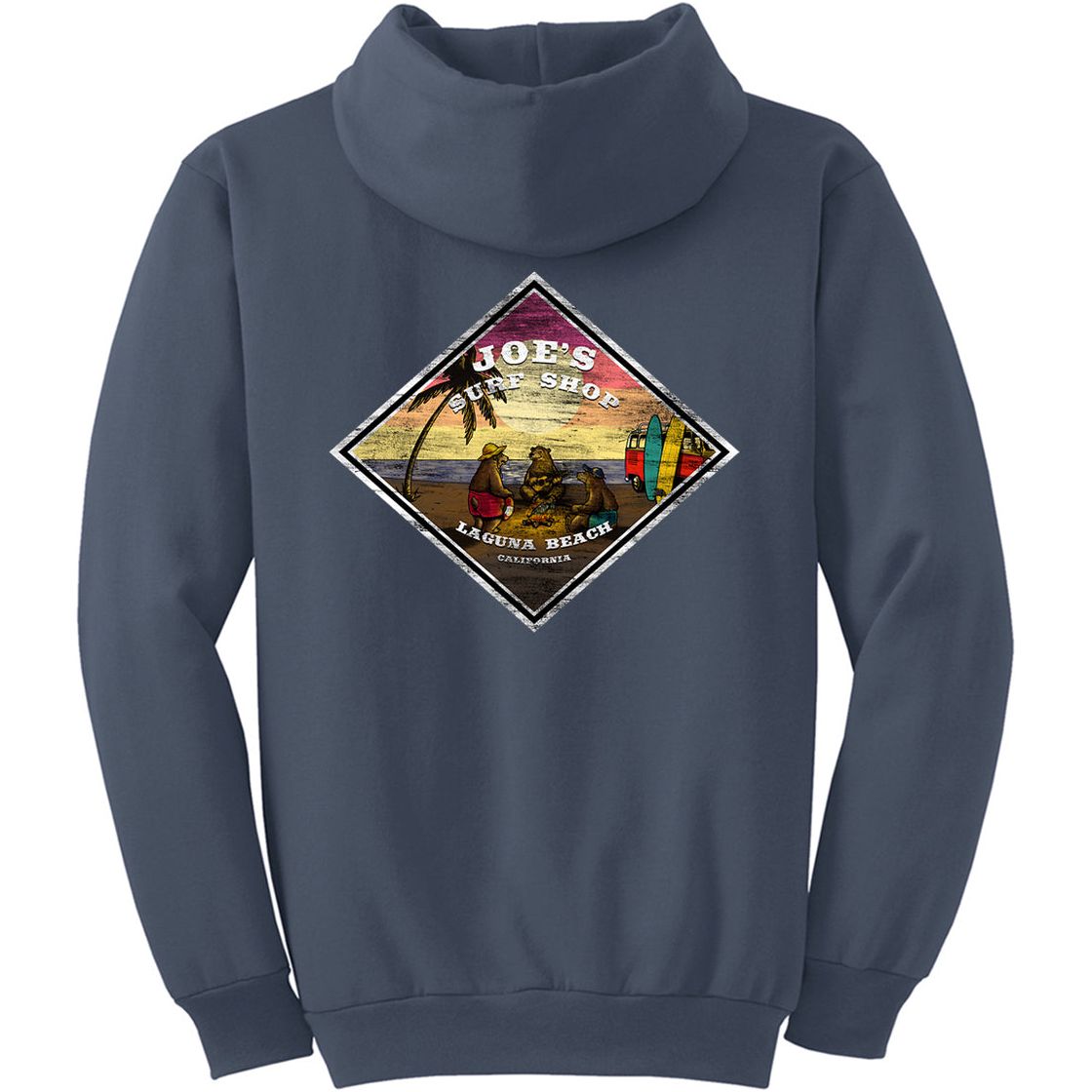 Joe's Surf Shop Three Bears on the Beach Pullover Surf Hoodie