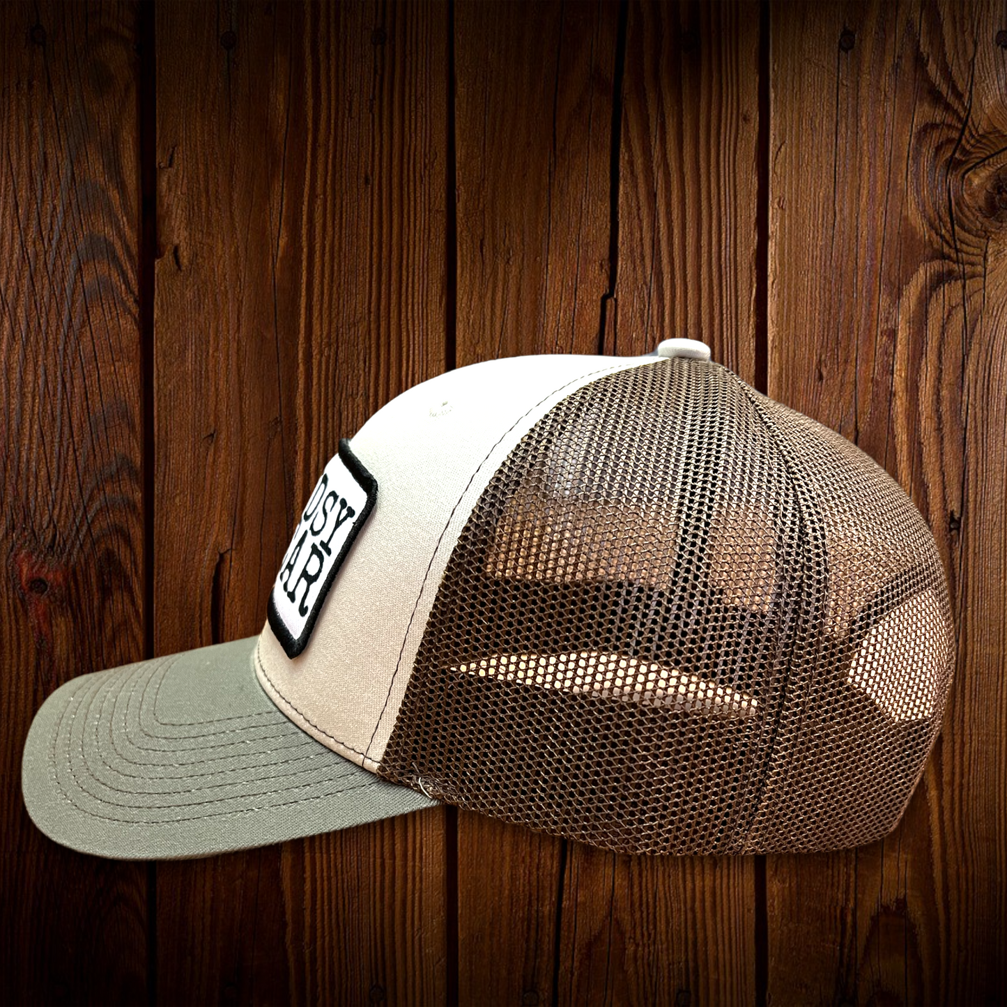 OLIVE/CREAM/BROWN SUBLIMATED PATCH HAT