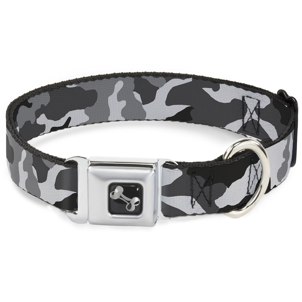 Dog Bone Seatbelt Buckle Collar - Camo White