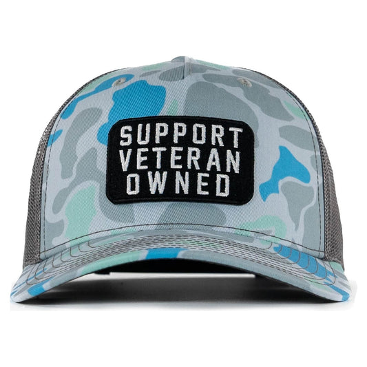 Support Veteran Owned Patch Mid-Profile Mesh Snapback