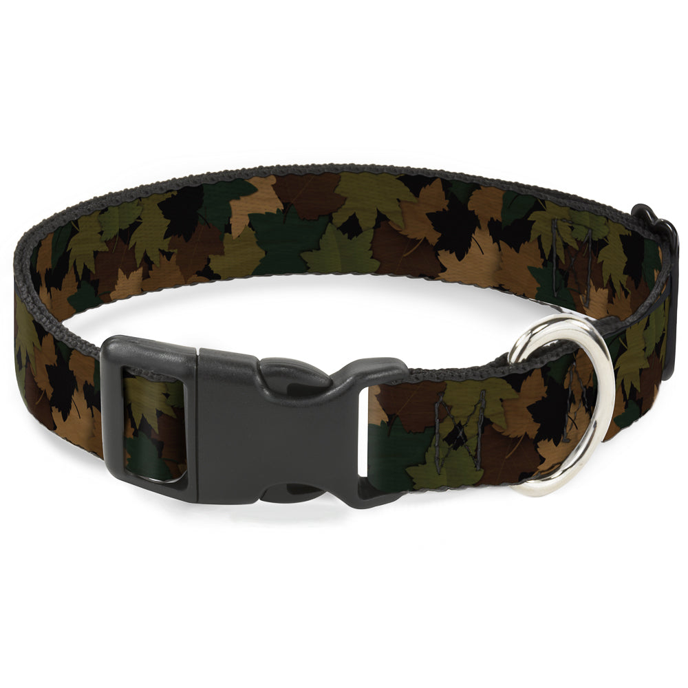 Plastic Clip Collar - Leaf Camo Browns/Greens/Black