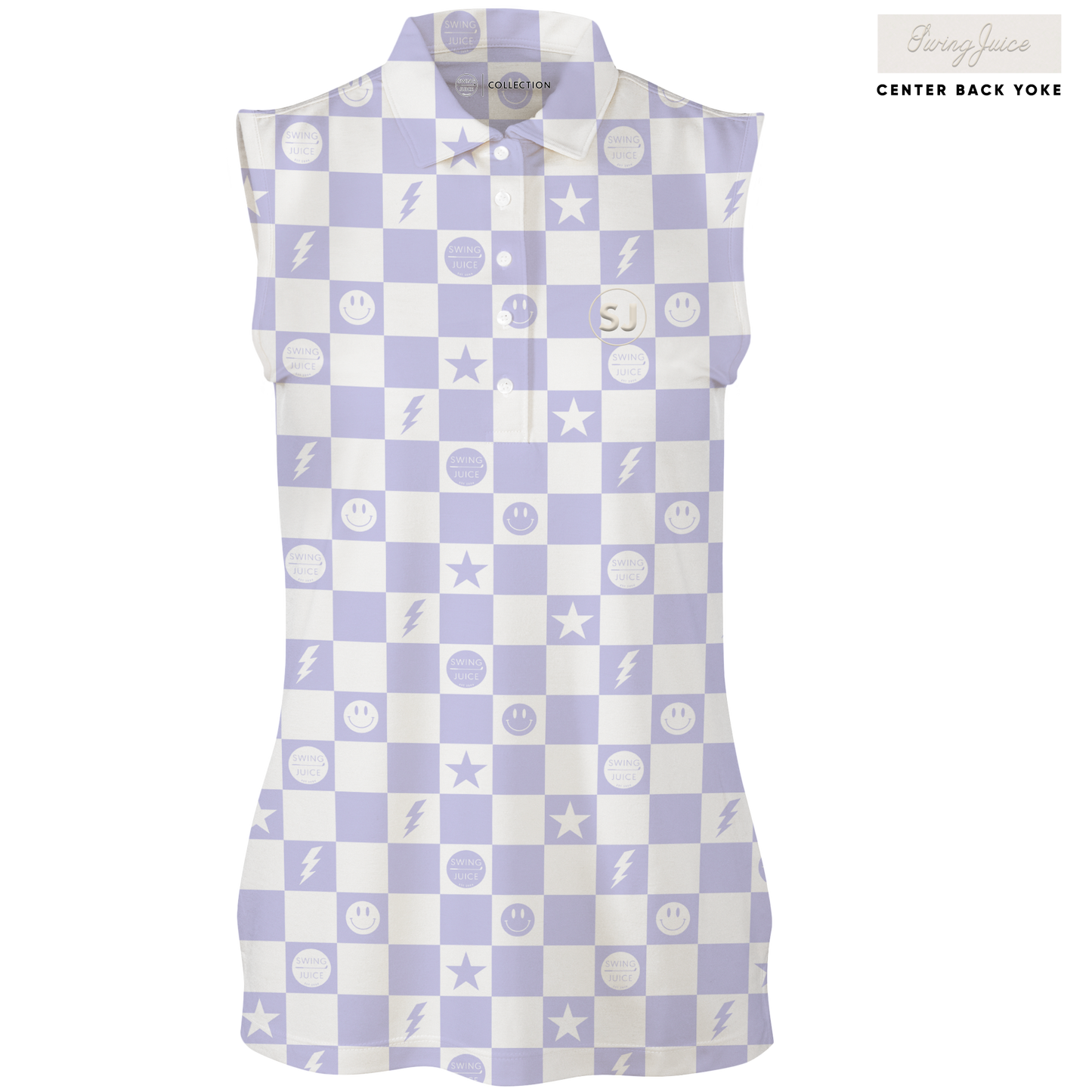 Golf Smile Face Women's Sleeveless Polo