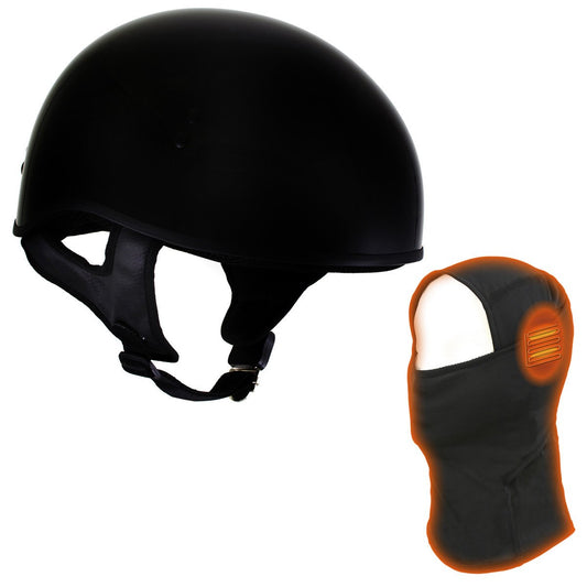 Hot Leathers T68 'The O.G.' Gloss Black DOT Helmet with MP7922FMSET Heated Balaclava Bundle