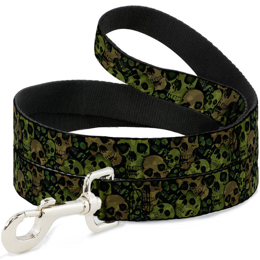 Dog Leash - Camo Olive/Black Skull Yard2