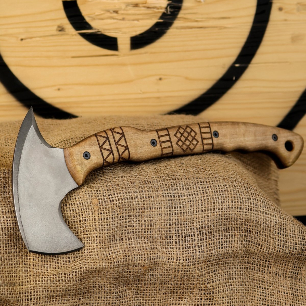 Tactical tomahawk "Sakari" with tribal engraving