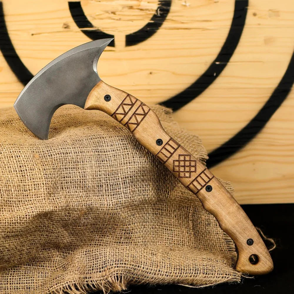 Tactical tomahawk "Sakari" with tribal engraving