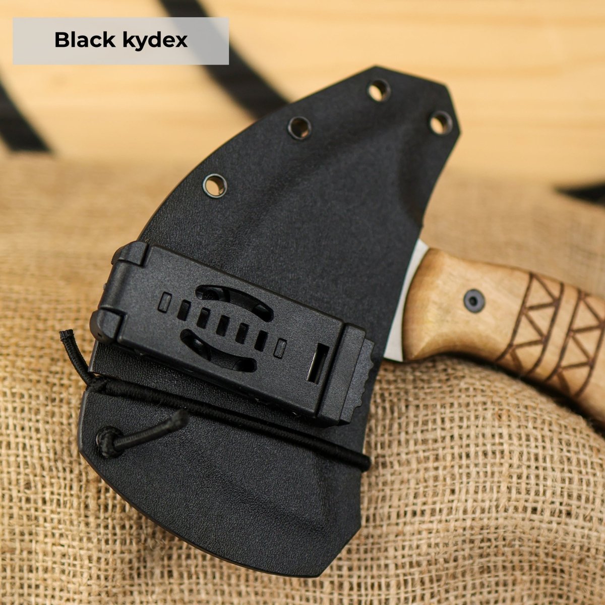 Tactical tomahawk "Sakari" with tribal engraving