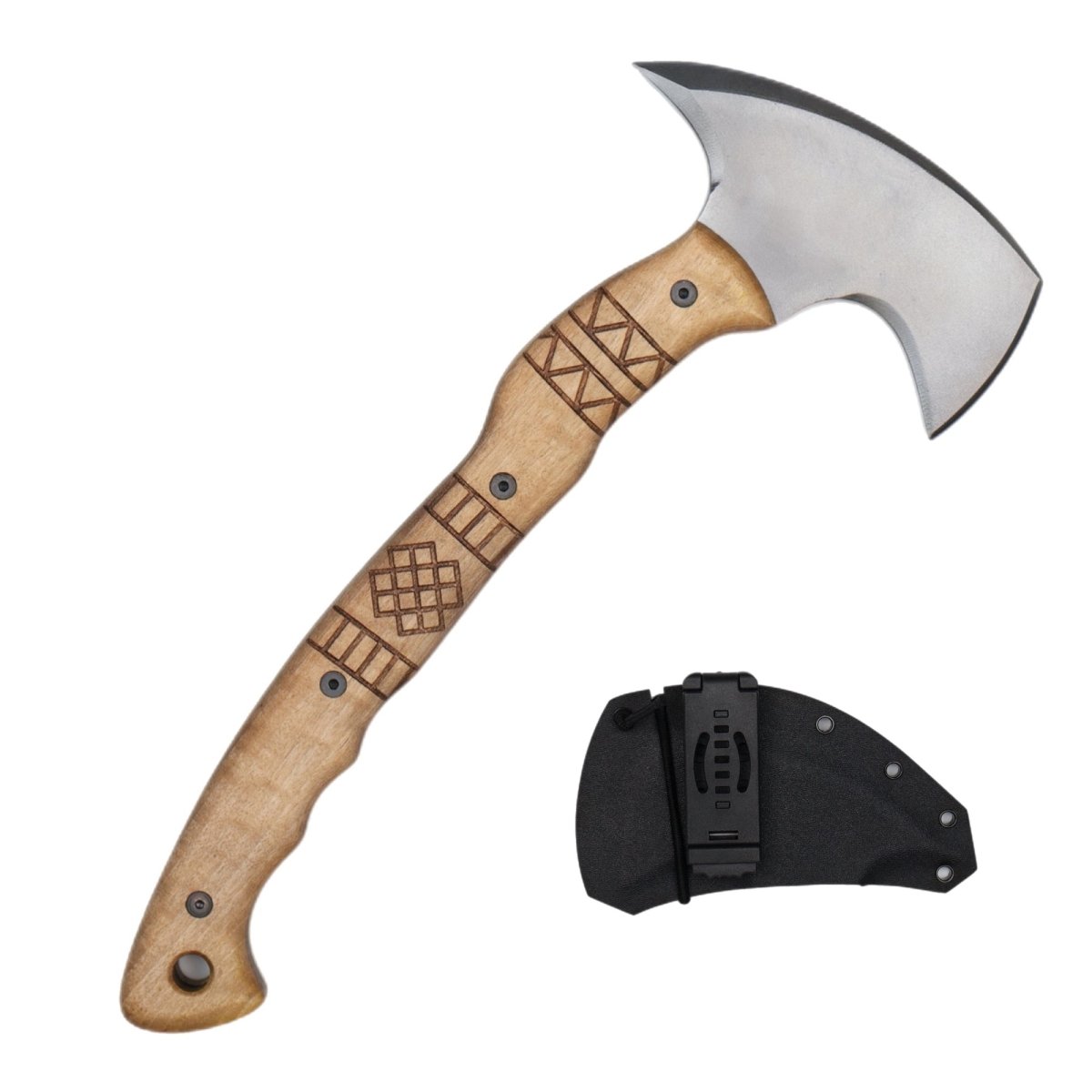 Tactical tomahawk "Sakari" with tribal engraving