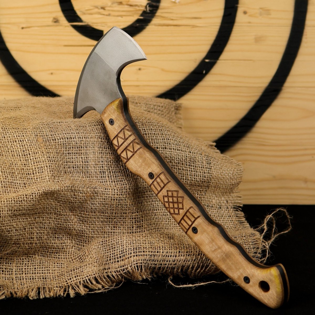 Tactical tomahawk "Sakari" with tribal engraving