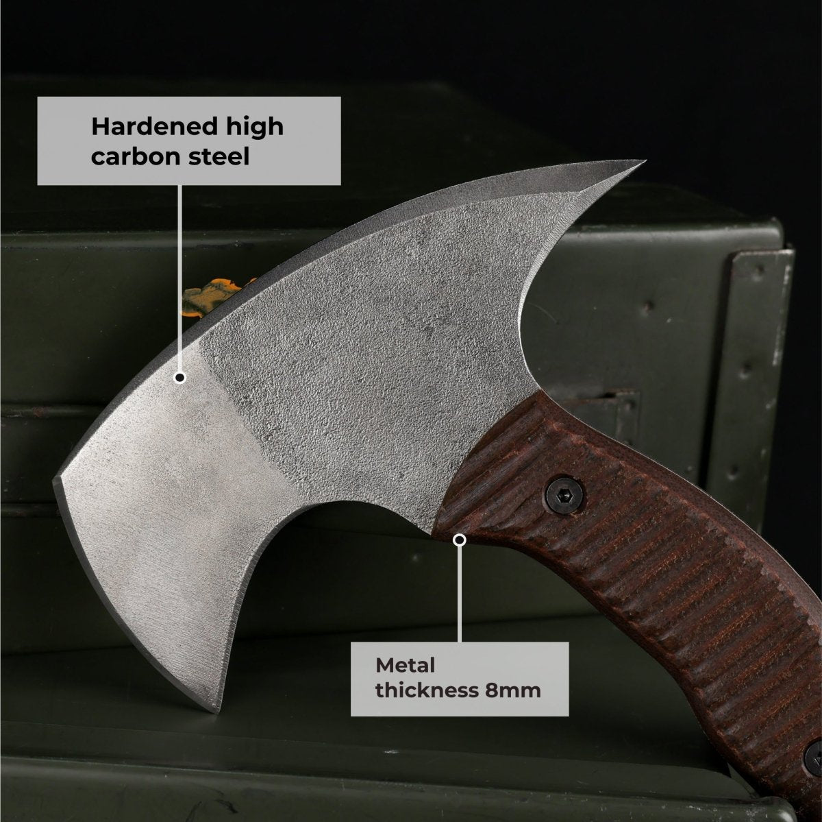 Tactical tomahawk with blade and spike 13.77" - polymer composite handle