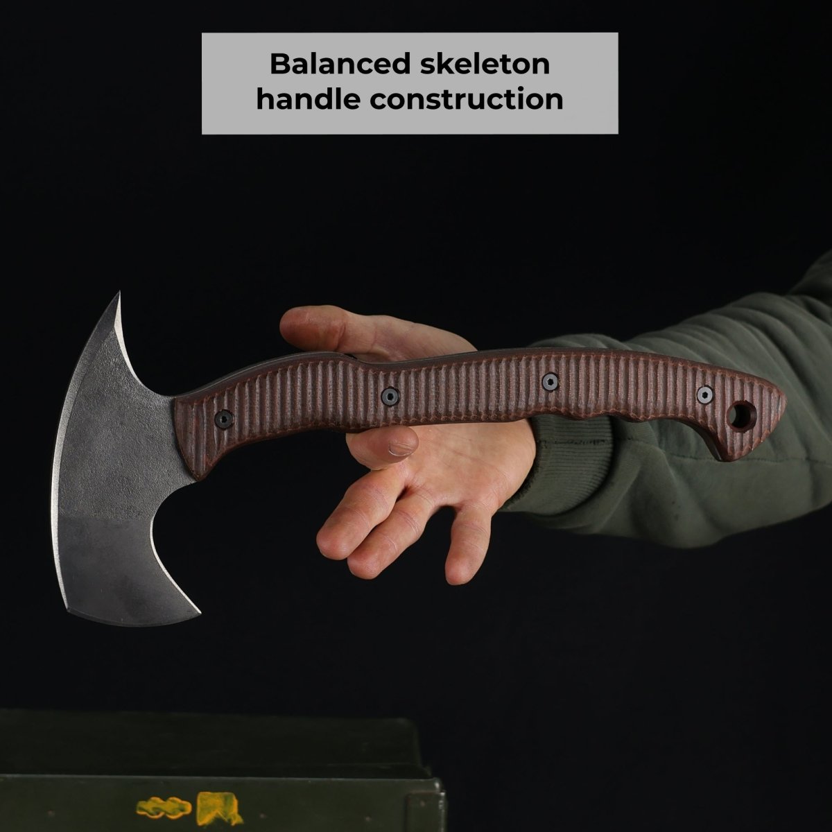 Tactical tomahawk with blade and spike 13.77" - polymer composite handle