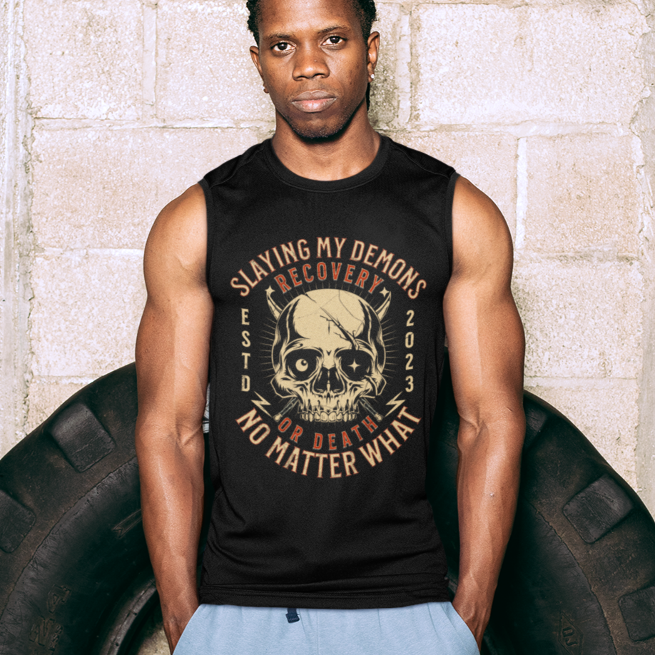 Custom Mens Recovery Tank | Inspiring Sobriety |  Slaying My Demons