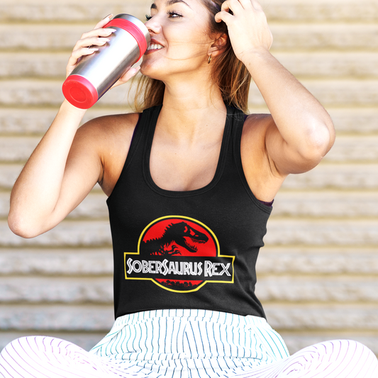 Womens Recovery Tank | Inspiring Sobriety |  Sober-saurus Rex