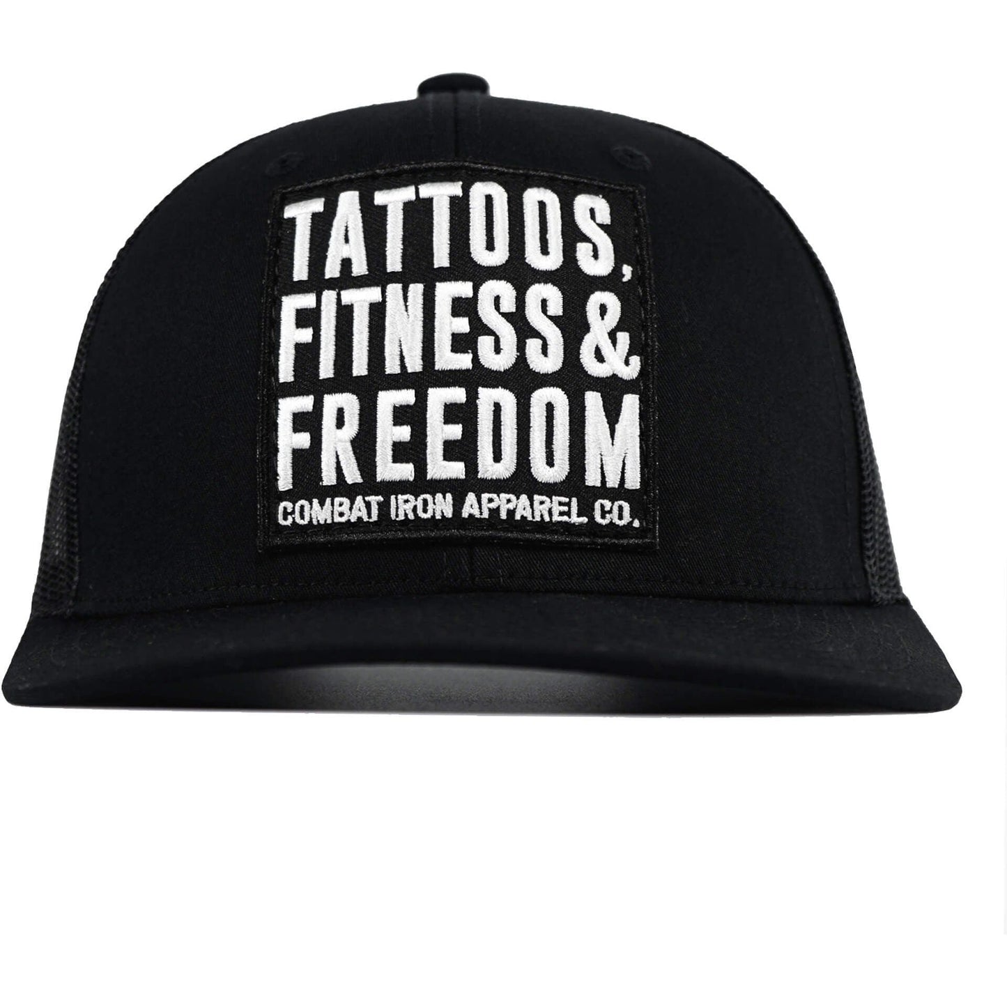 Tattoos, Fitness, & Freedom Black Patch Mid-Profile Mesh Snapback