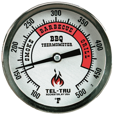 Tel-Tru BQ300 Thermometer, 3" aluminum dial, 4" stem