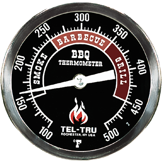 Tel-Tru BQ300 Thermometer, 3" black dial, 2.5" stem