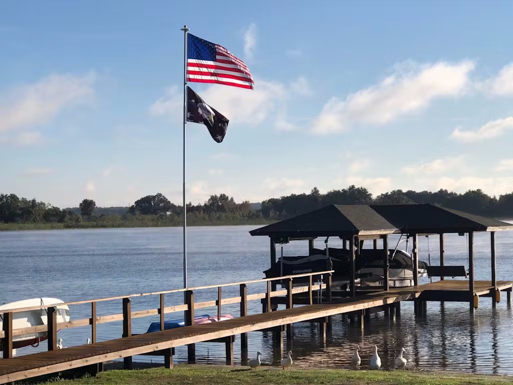 Flagpole Side Mount For - Wood Deck, Retaining Wall - Side Wall - Boat Dock