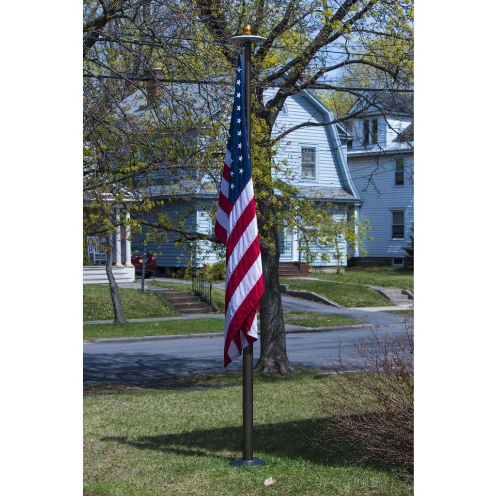 Phoenix Telescoping Flagpole with Free American Flag, Securi-Shur Anti-Theft Locking Clamp, and Lifetime Anti-Theft Guarantee