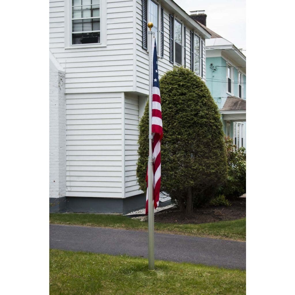 Phoenix Telescoping Flagpole with Free American Flag, Securi-Shur Anti-Theft Locking Clamp, and Lifetime Anti-Theft Guarantee