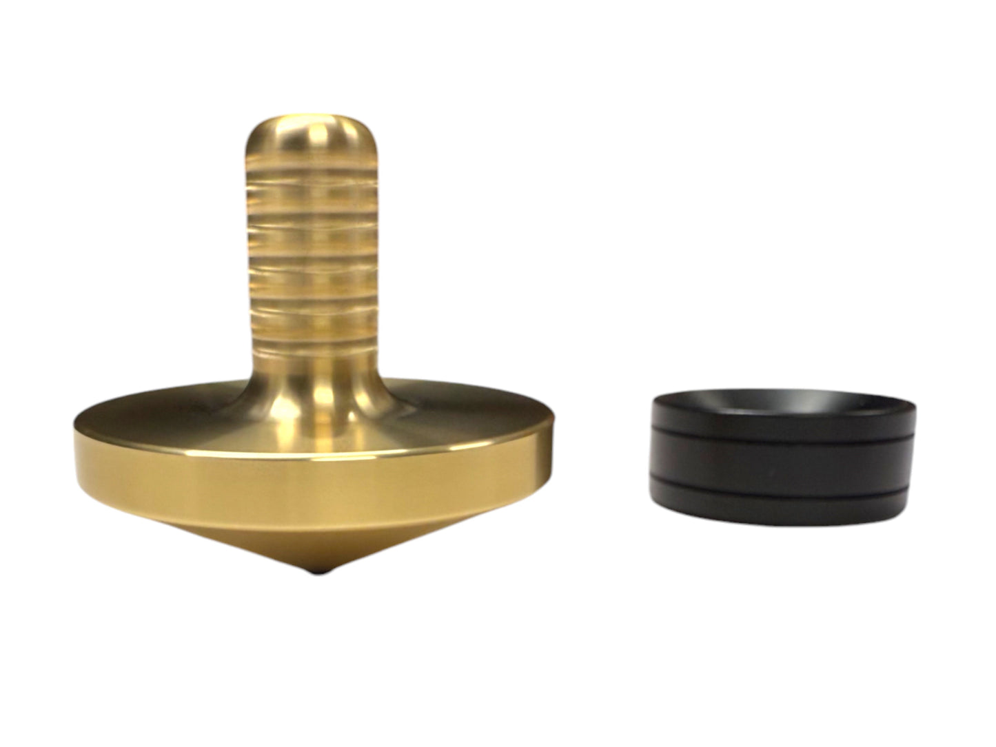 Tip Top - Tungsten / Brass - Spinning Top + Delrin Stand by Maratac®