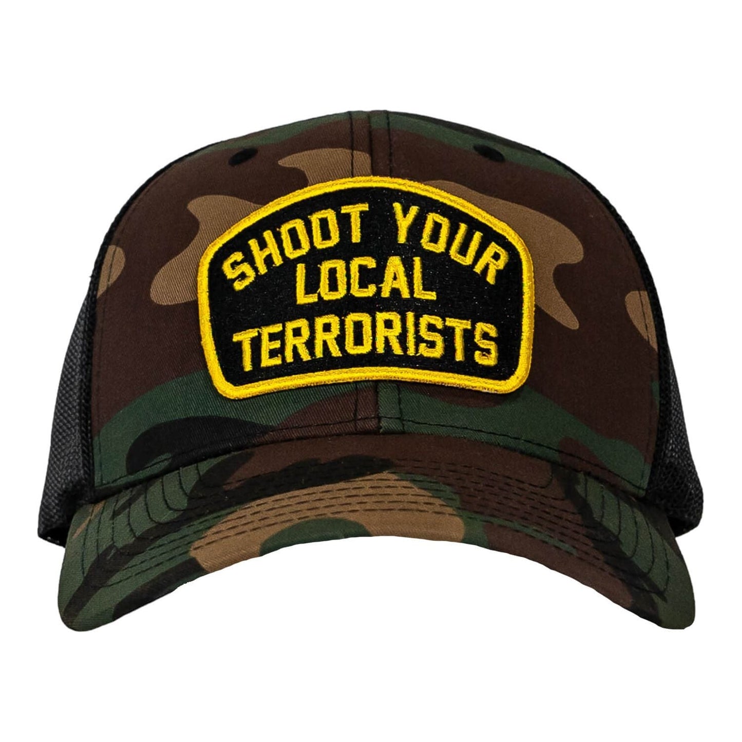 SHOOT YOUR LOCAL TERRORISTS PATCH MESH SNAPBACK