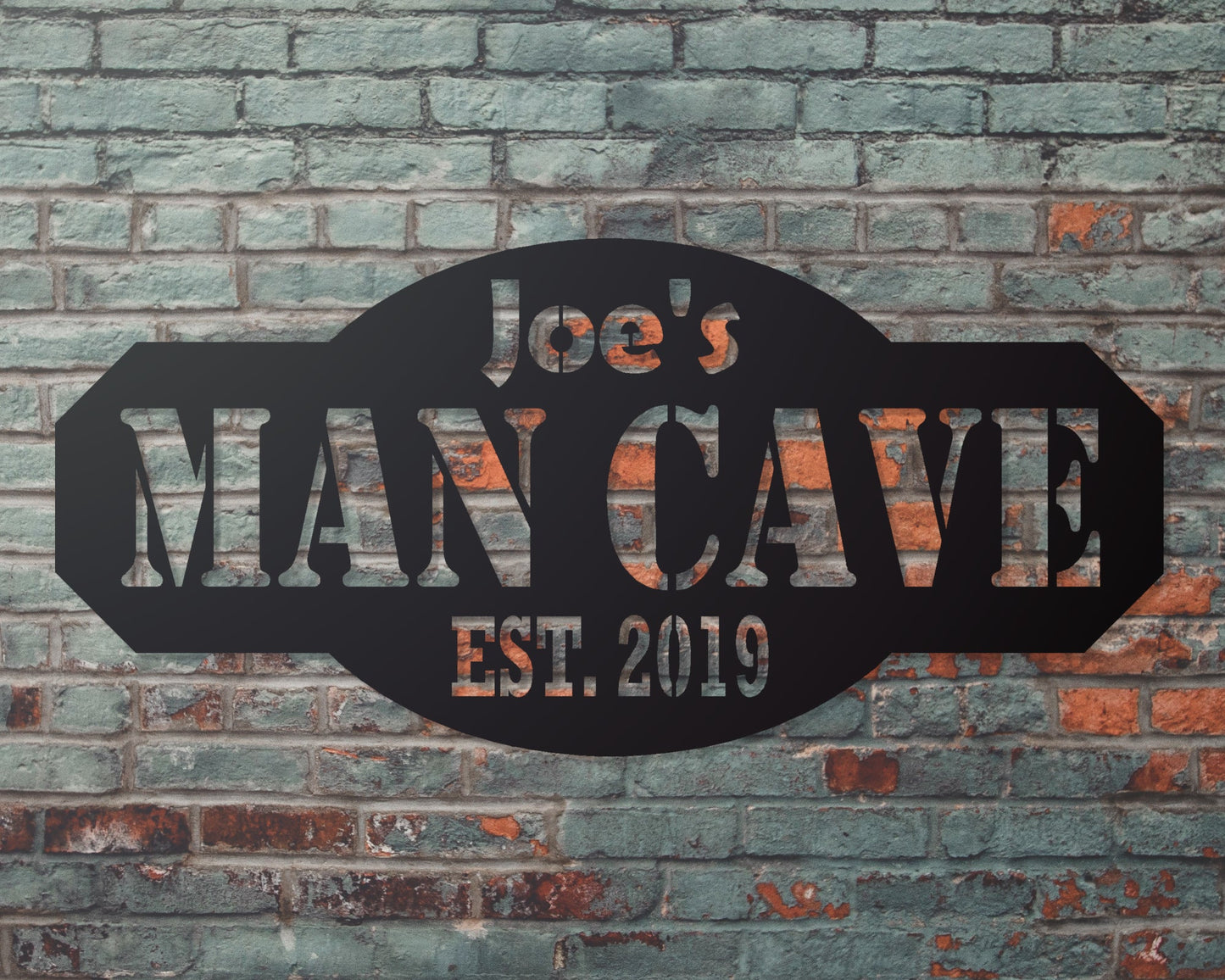 Man Cave Personalized Metal Sign with Name and EST. Date