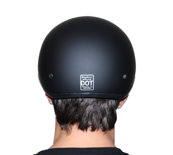 DOT Approved Daytona Motorcycle Half Face Helmet - Skull Cap Graphics for Men & Women, Scooters, ATVs, UTVs & Choppers - W/ Live Fast